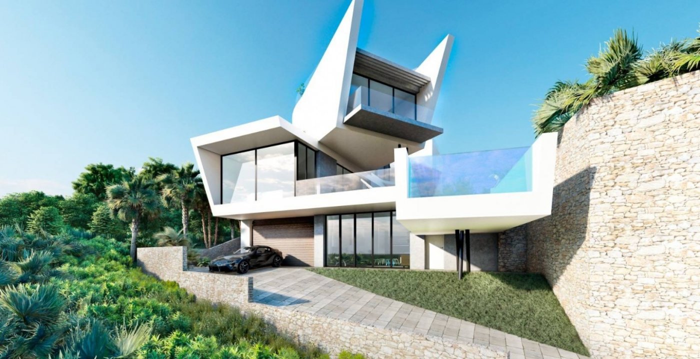 Xavia listing rendering of a hillside villa in Orihuela Costa