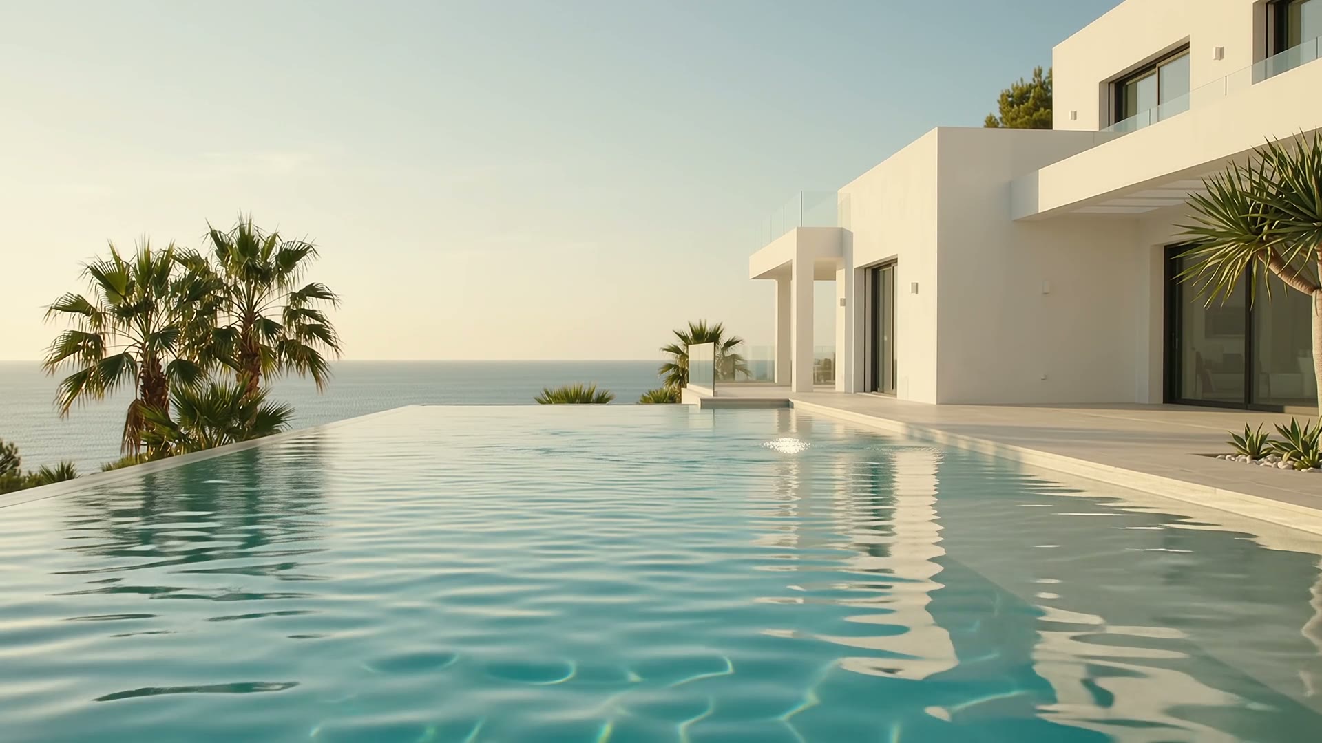 Villa with infinity pool above the Mediterranean