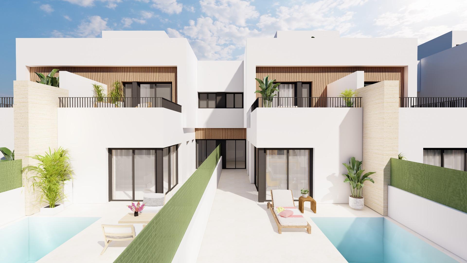 Modern Semi-Detached Villas with Private Pool Near the Sea in Santiago de la Ribera — Santiago de la Ribera