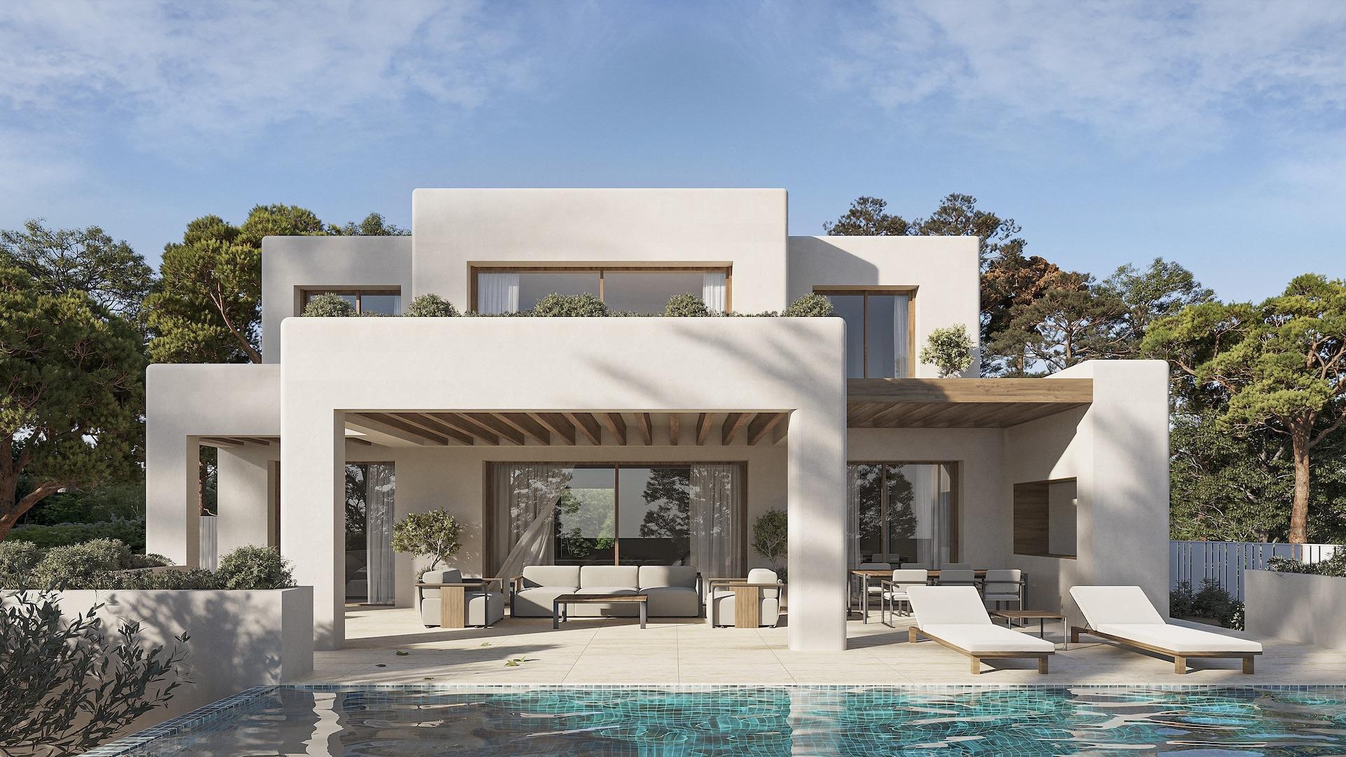 Sea view villa with Ibizan charm in La Fustera, Benissa — Benissa