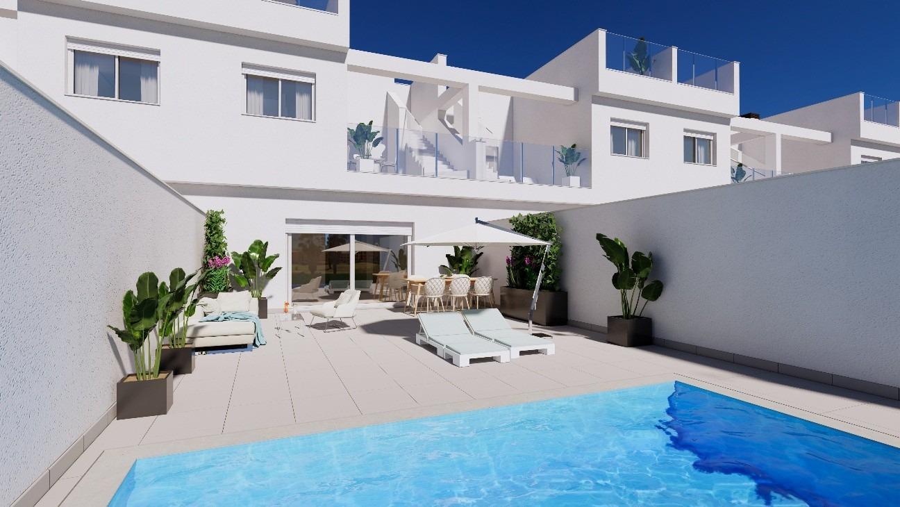 New-Build Townhouses on the Frontline of La Serena Golf in Los Alcázares — Los Alcazares