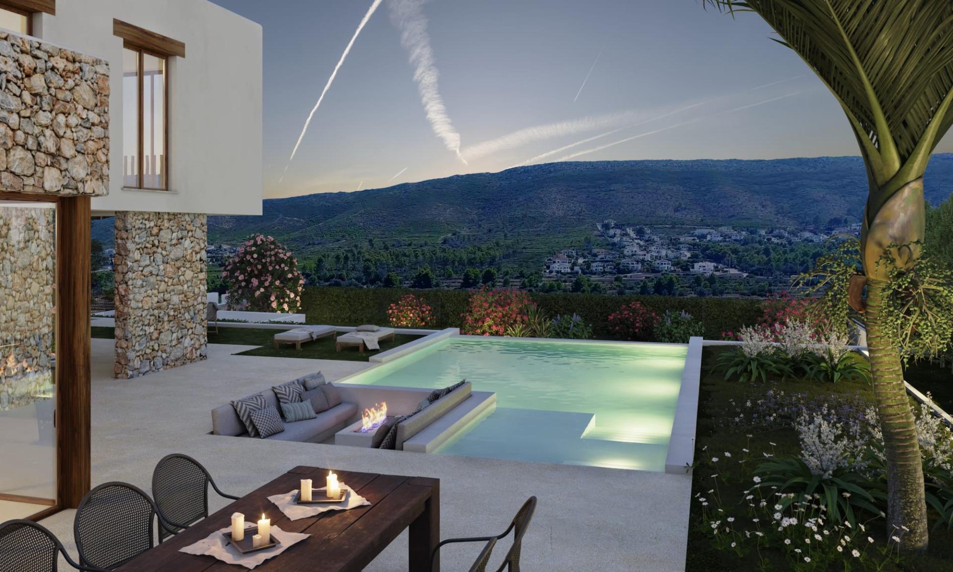Villa de lujo estilo Ibiza con vistas panorámicas en Las Laderas, Jávea — photograph 2