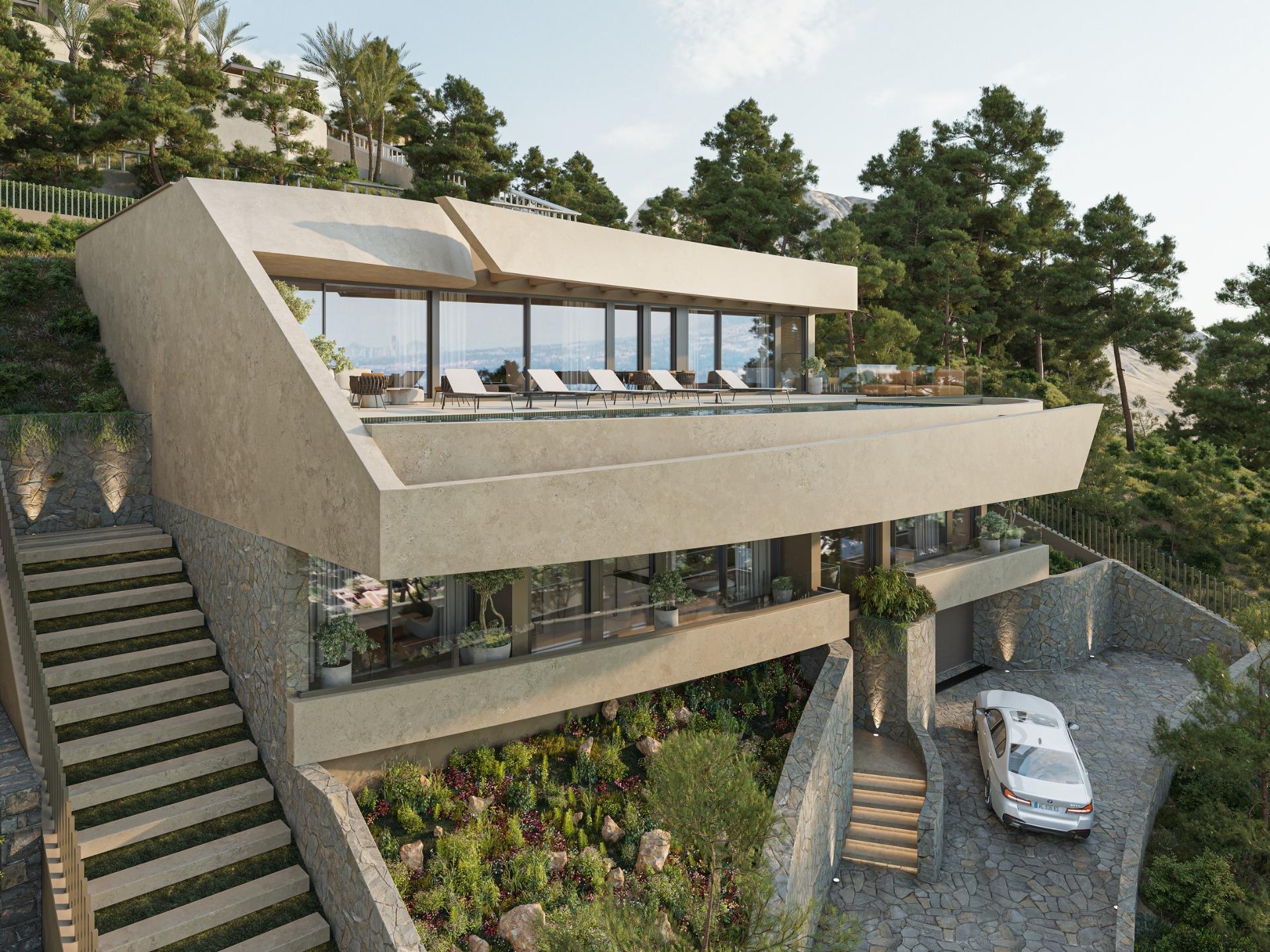 Moderne luksusvilla med panoramaudsigt over havet i Altea Hills, Costa Blanca Nord — photograph 2