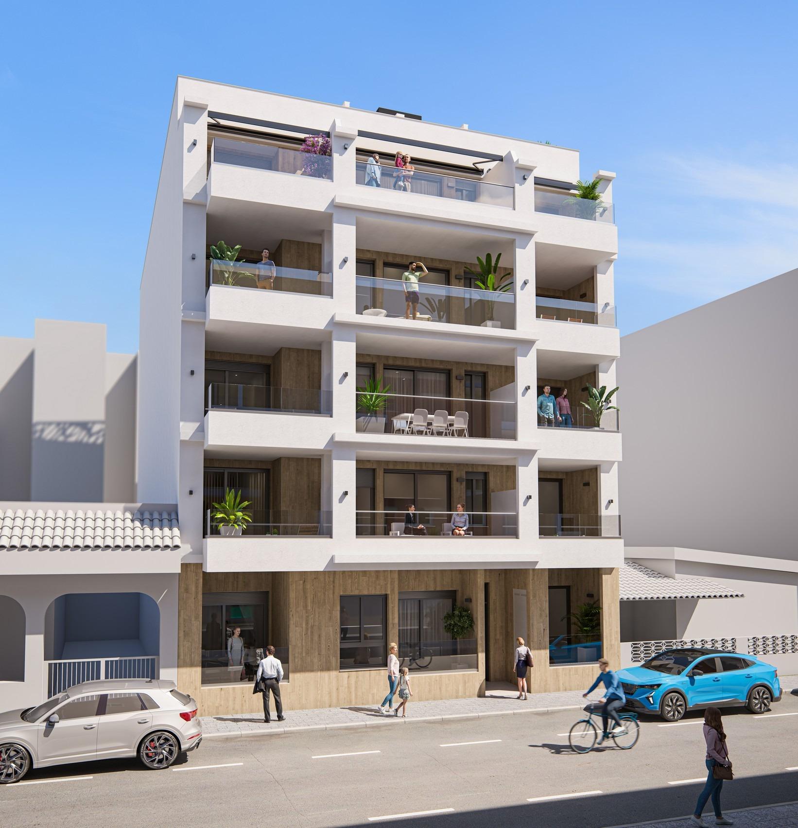 Modern New Build Apartments for Sale in Torrevieja 300m from Playa del Cura — Torrevieja