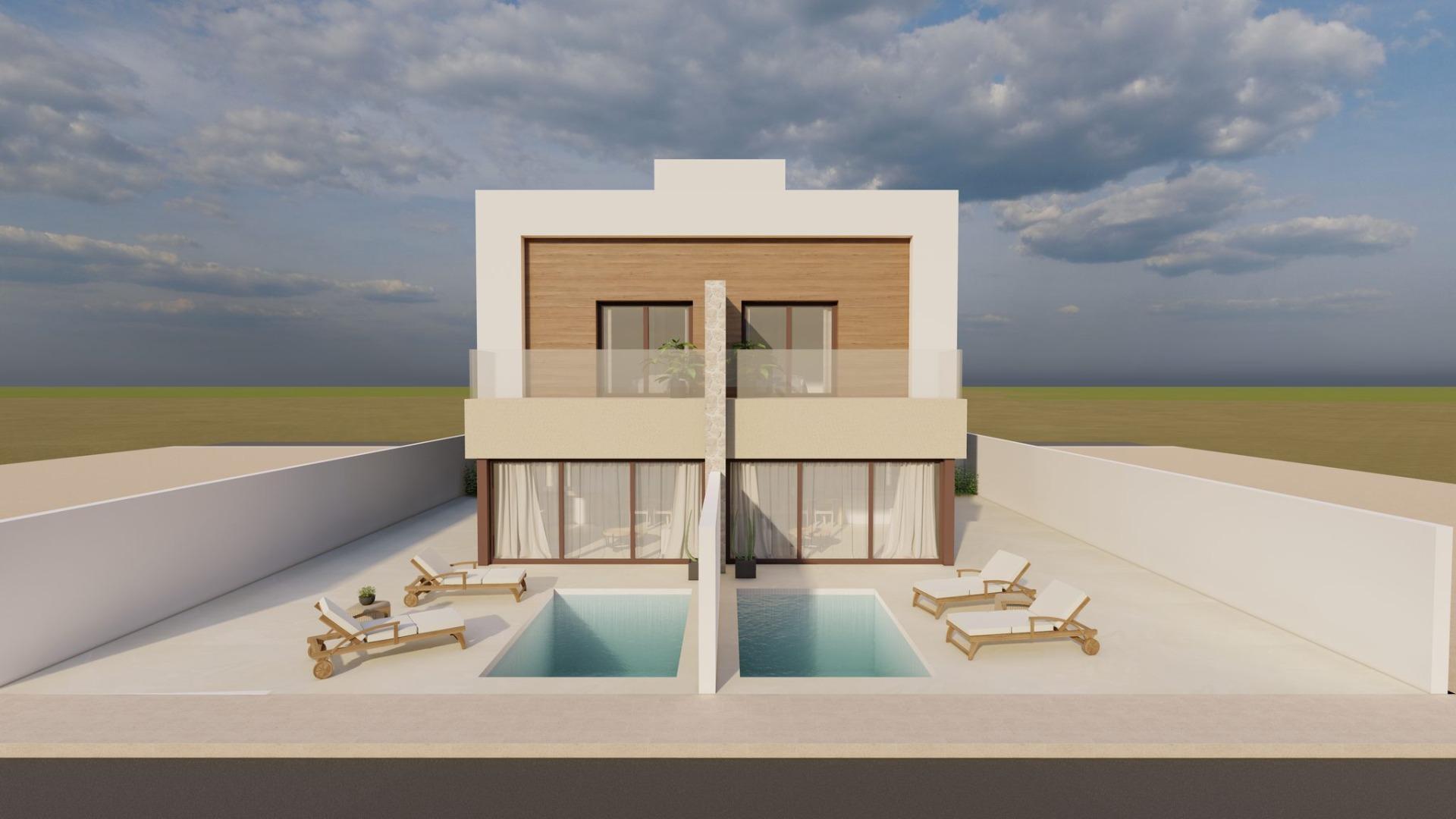 Moderne, neu gebaute Vierfach-Villen mit privatem Pool in Santiago de la Ribera — photograph 4