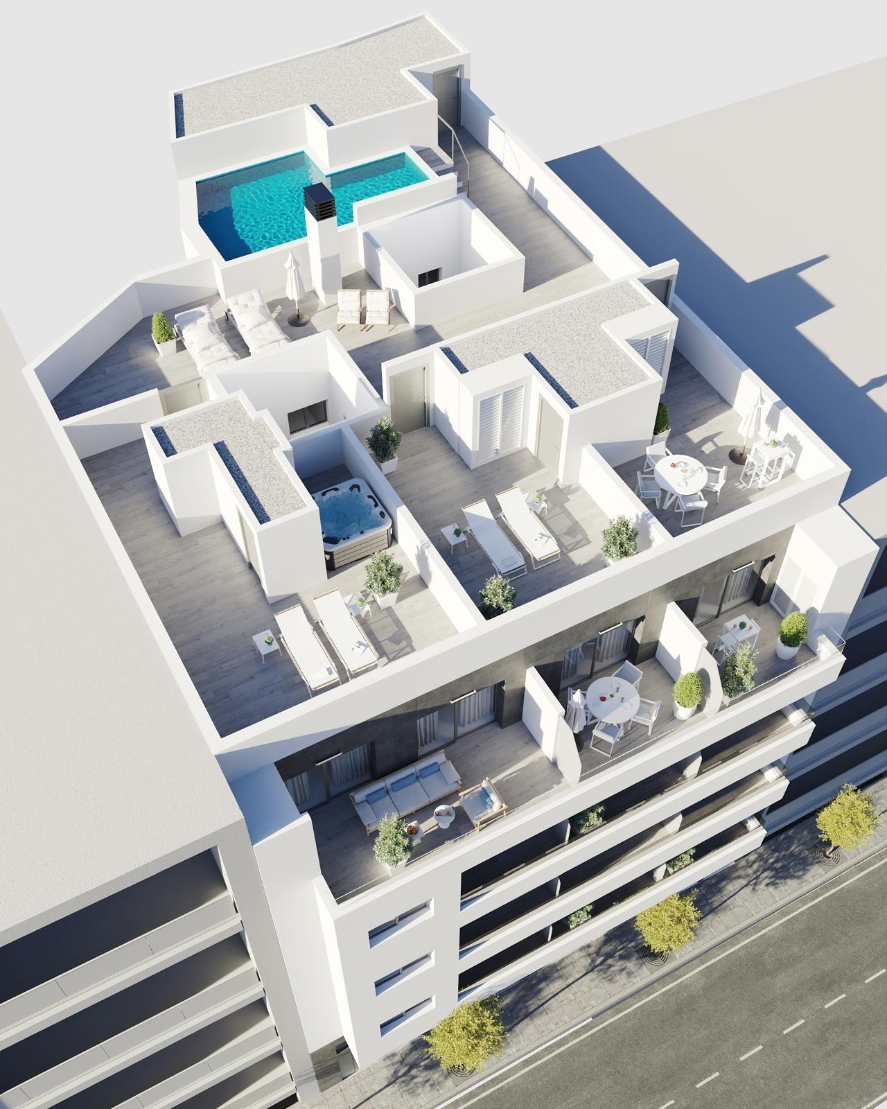 New Build Apartments in Torrevieja Just 400 m from Playa del Cura — Torrevieja