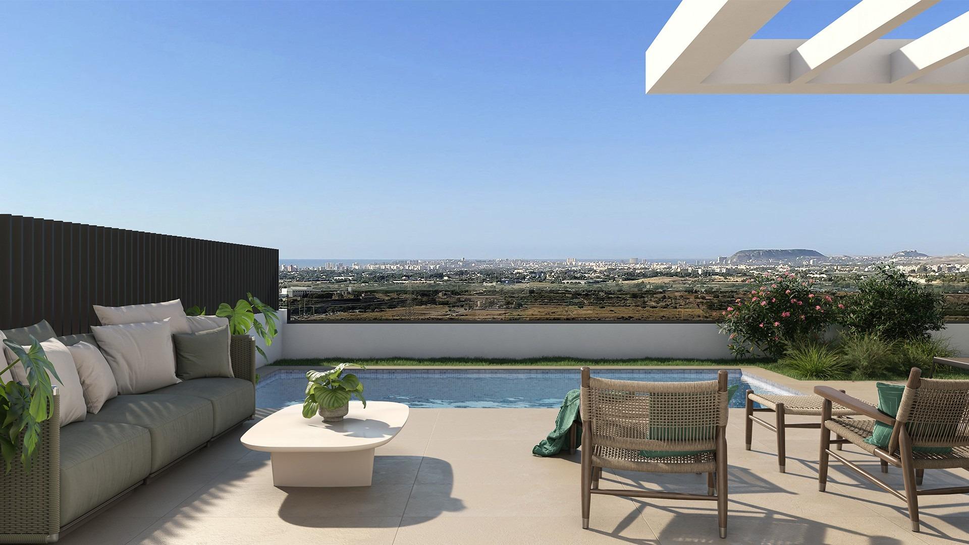 Nybyggda parhus till salu i Mutxamel med privat pool och havsutsikt — photograph 2