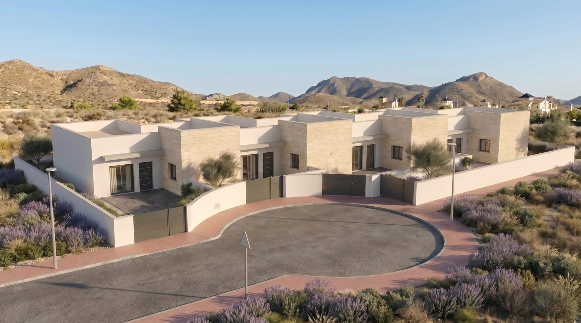Development of 4 newly built semi-detached and terraced villas with private swimming pools at the Mazarrón Country Club — Mazarron