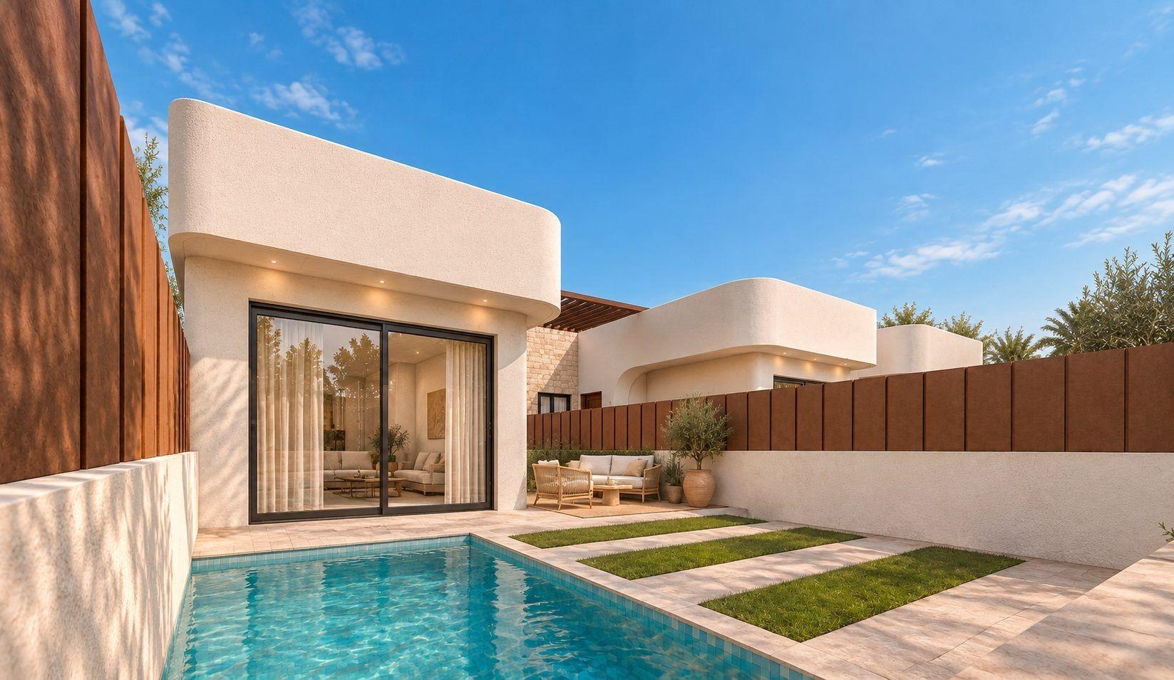 Nybyggede rækkehuse i én etage med privat pool i San Pedro del Pinatar — photograph 2