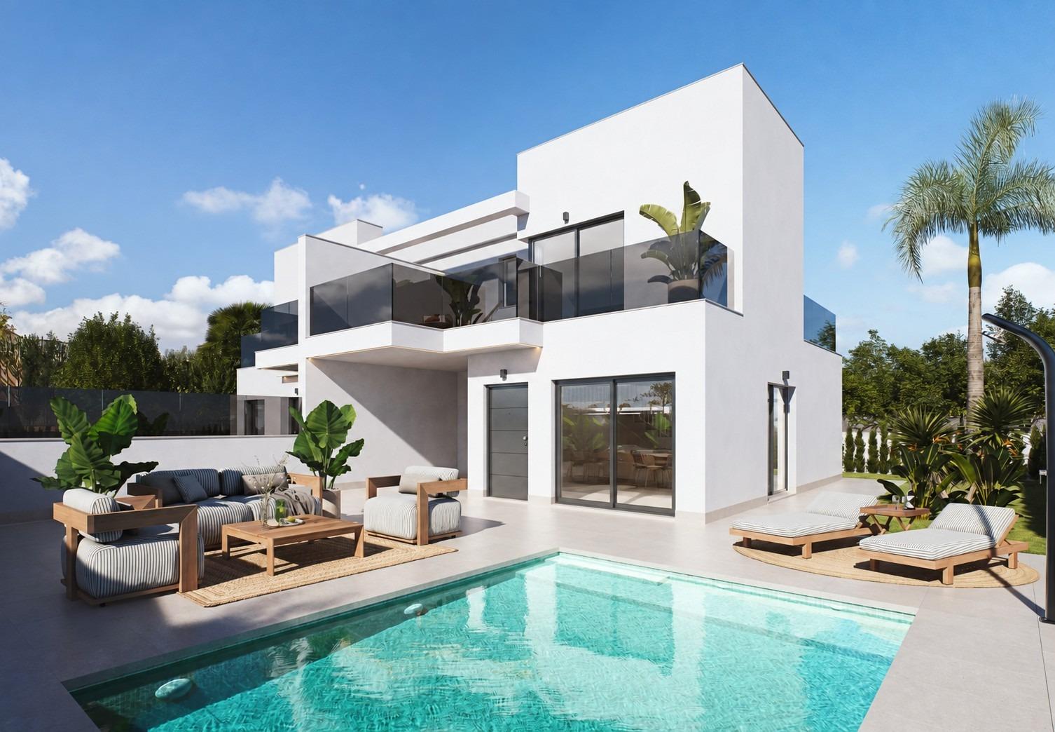 New Build Semi-Detached Villas with Private Pool Near Serena Golf in Los Alcazares - Los Alcazares